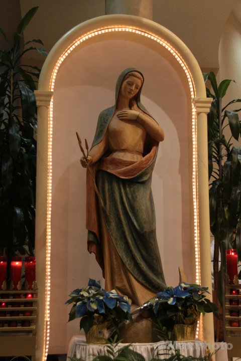 The Immaculate Conception Statue located in the parish